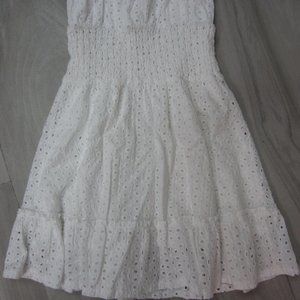 KIDS OFF THE SHOULDER EYELET DRESS